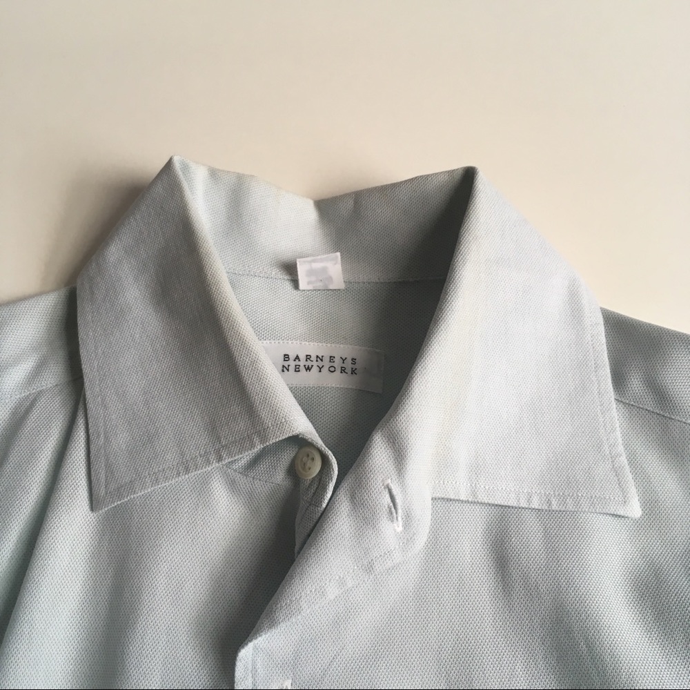 Barneys new york made in Italy 15.5 100% cotton light gray long sleeve pa0196